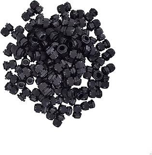 100pcs PG11 Waterproof Cable Gland Connector Black Plastic Adjustable IP68 M18 Thread Cable Gland with Locknut for 5-10mm Wire …
