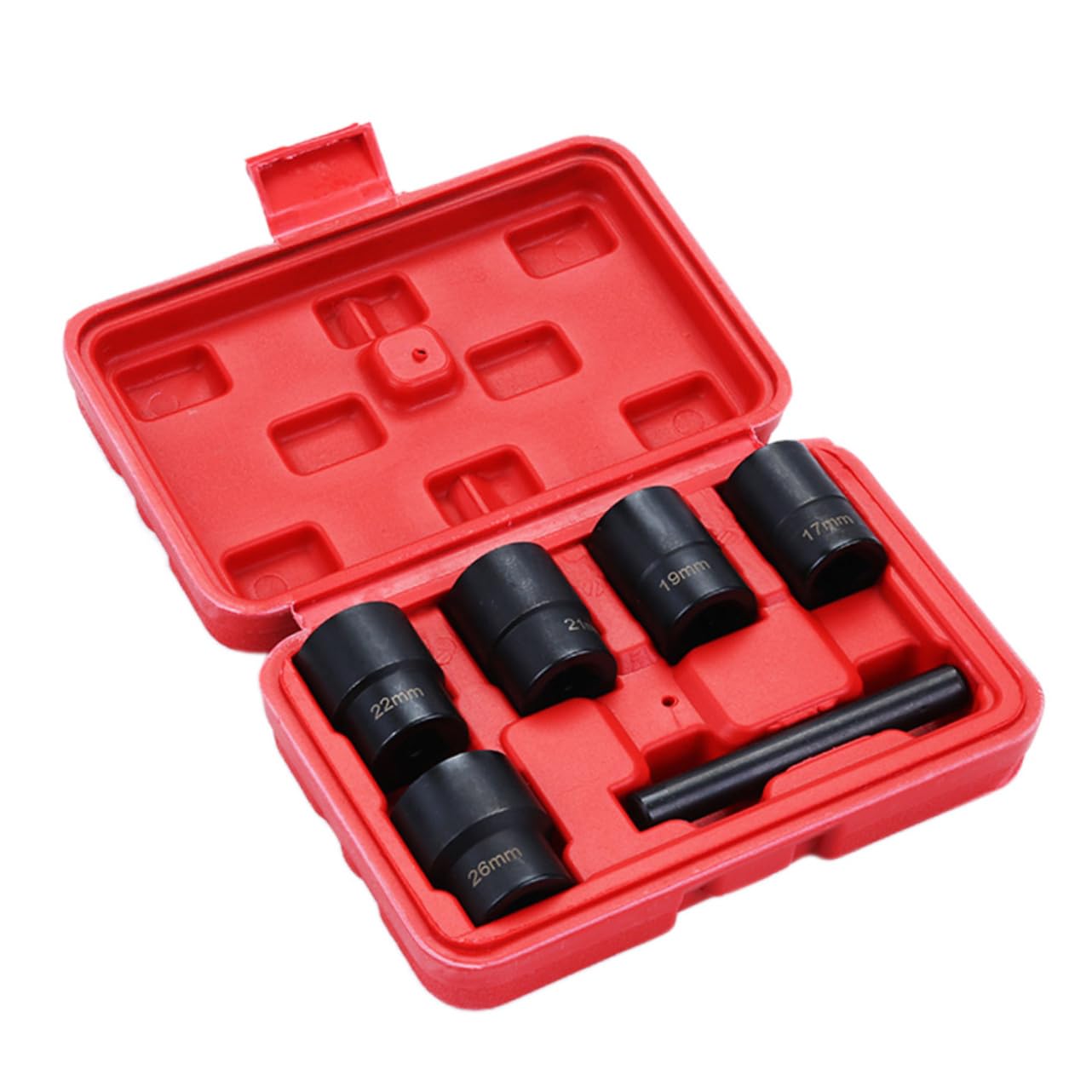 jojofuny 6 PCS Set Estrattori Viti Danniato in Acciaio Vanadio Cassetta Strumenti 17-26mm