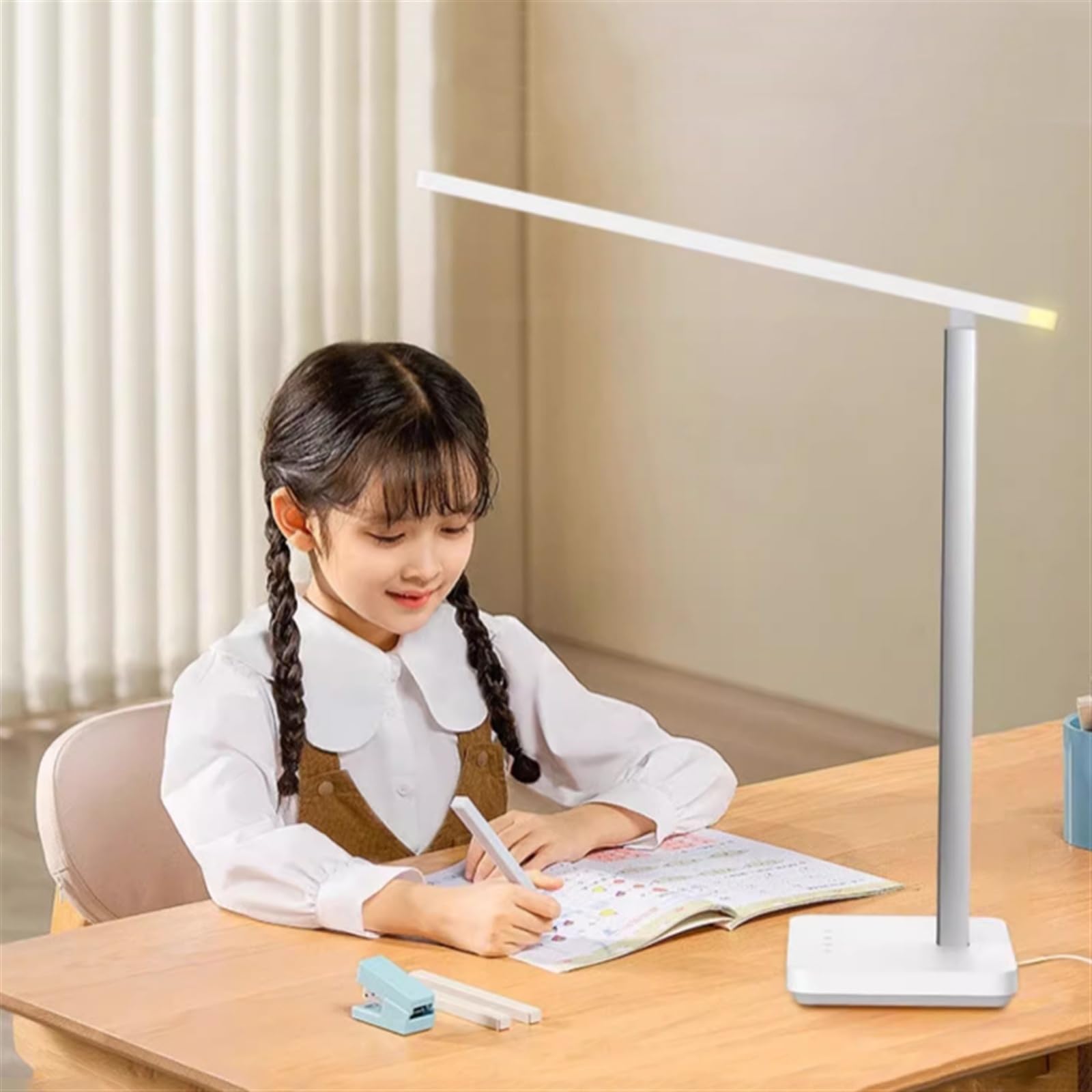 Lampade da lavoro Lampada da scrivania a LED for ufficio domestico, lampada da scrivania dimmerabile a 3 livelli, luce da lettura plug-in da 12 W, controllo touch, luce notturna, timer di spegnimento