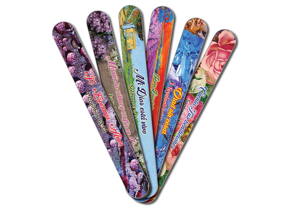 Español Cristiano lima de cartón - amor de la esperanza (12-Pack) - Profesional lima de uñas Set - 150/150 Grit - embutidoras de la media de calidad Premium Ideas de regalos para mujeres y hombres