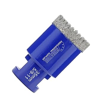 SHDIATOOL Diamond Drill Core Bits 1-3/8-inch Drill Hole Saw Cutter for Drilling Porcelain Tile Marble Ceramic Granite 35mm on 5/8 inch-11 Angle Grinder