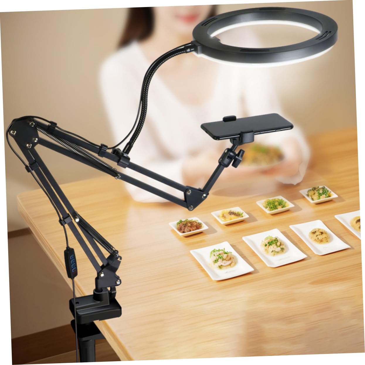 Soporte Ajustable para Teléfono Móvil Negro, Abs y Aleación