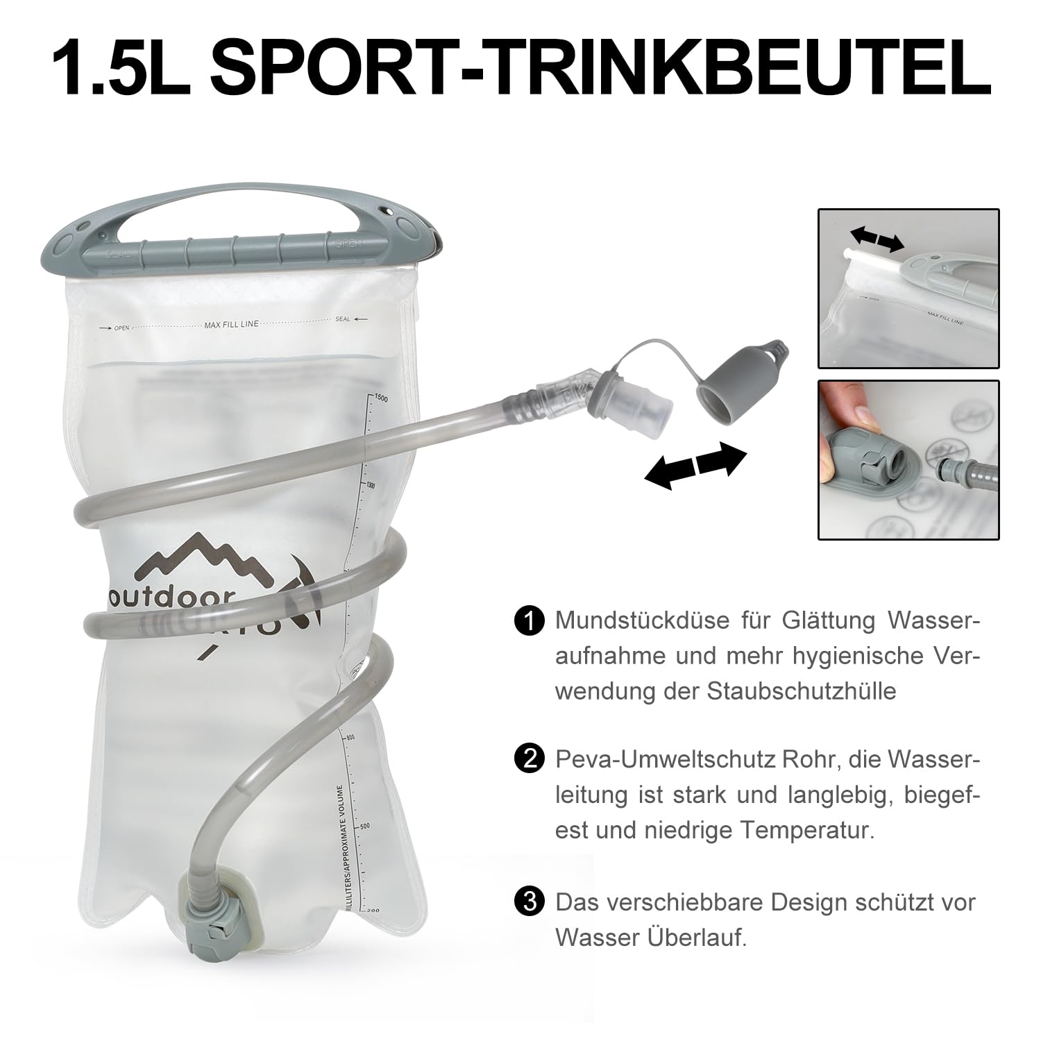 INOXTO Sport Wasserbeutel Weste Mit 1.5l Trinkblasen Running Weste Rucksack FüR Outdoor Wandern Trail Marathon Radfahren Rennen Camping MäNner Und Frauen