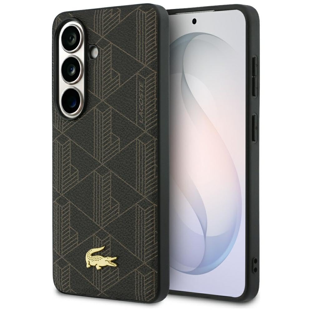 CG MOBILE Lacoste Monogram PCW, mieszanka kompatybilna z MagSafe etui do Samsung Galaxy S26 (brązowe)