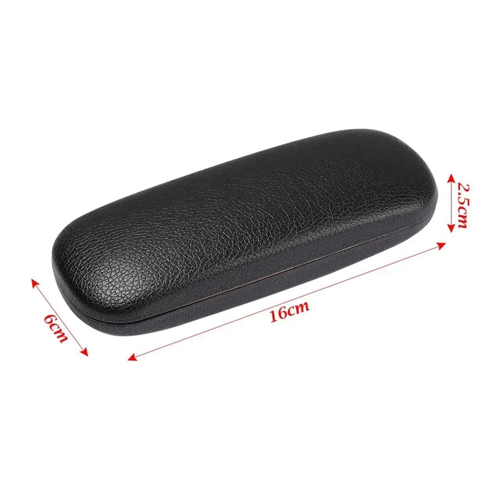 Funda de Gafas Blanda de Cuero Classic Leather Litchi Grain Glasses Case Waterproof Hard Frame Eyeglass Reading Protector Black Spectacle Cases