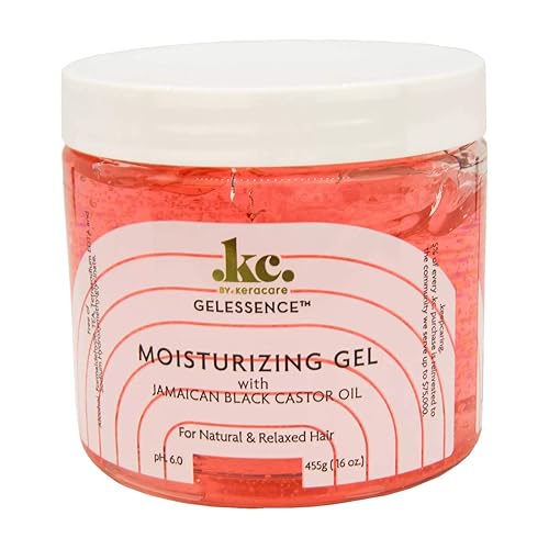 KeraCare GelEssence Gel hidratante 16 onzas con aceite de ricino negro jamaicano añade brillo sin escamas vegano