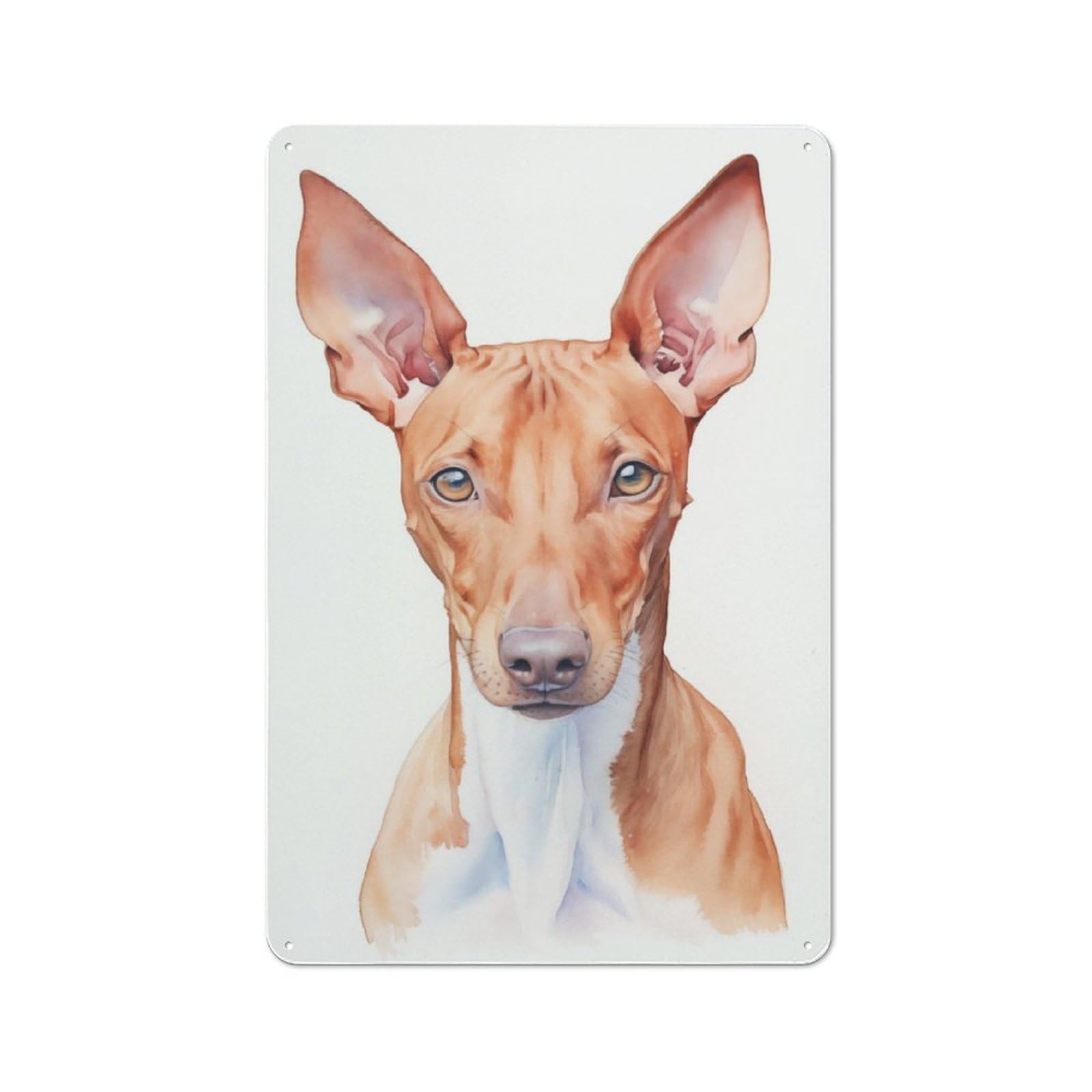 Junmoney Pharaoh Hound Portrait Tin Wall Plaque 30X20cm With For Bar Or Restaurant, Autumn Wall Decor For Hospitality Decor Collectors