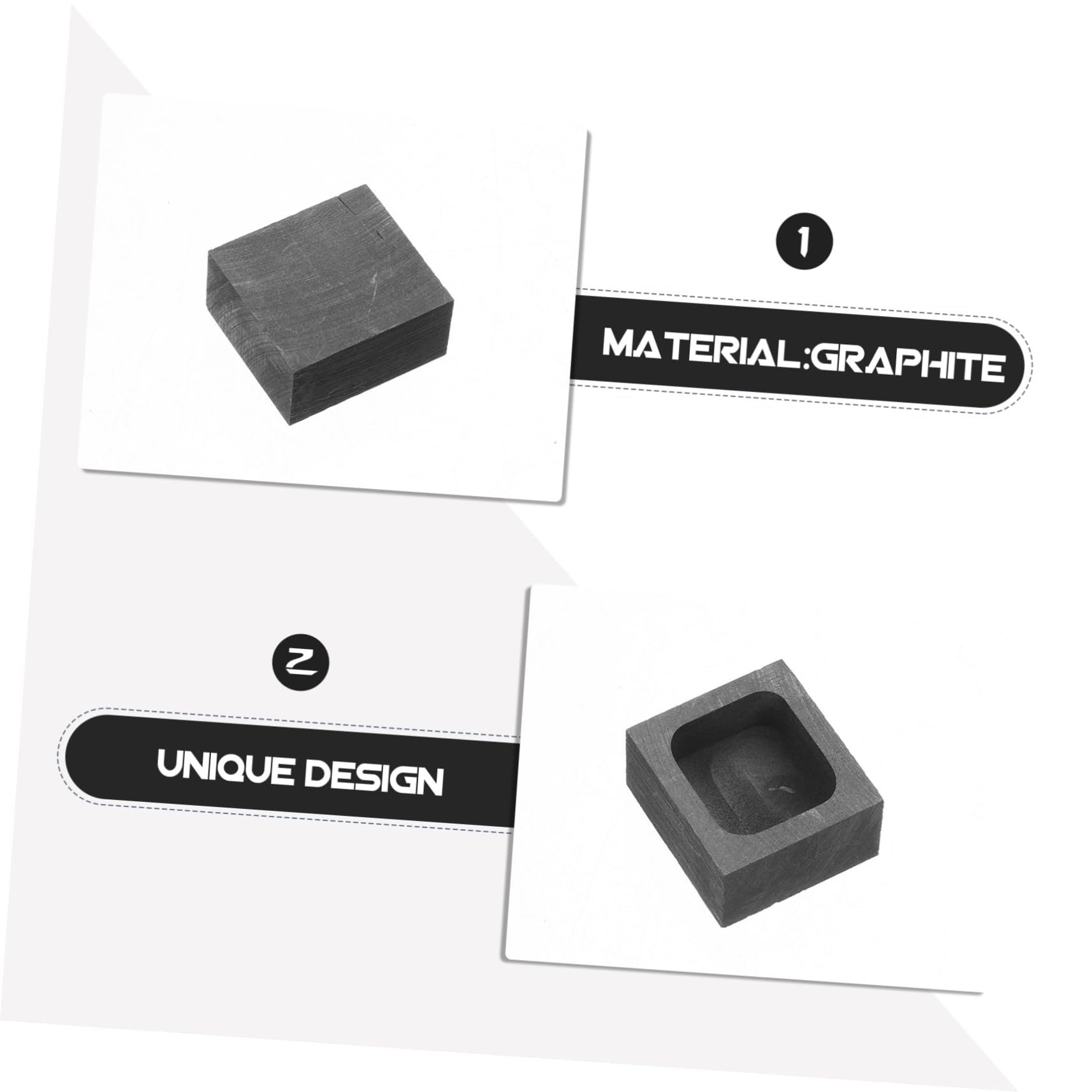 HAPINARY Graphite Crucible Ingot Casting Ingot Mold Jewelry Casting Container Molds Graphite Ingot Moulds Metal Casting Melting Tool DIY Mold