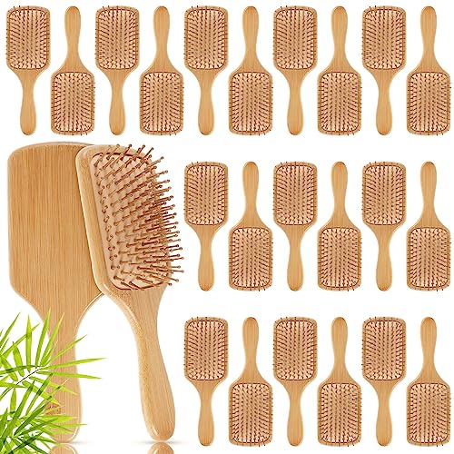 Brosse à cheveux en bambou naturelle Tessco lot de 24 pour massage du cuir chevelu