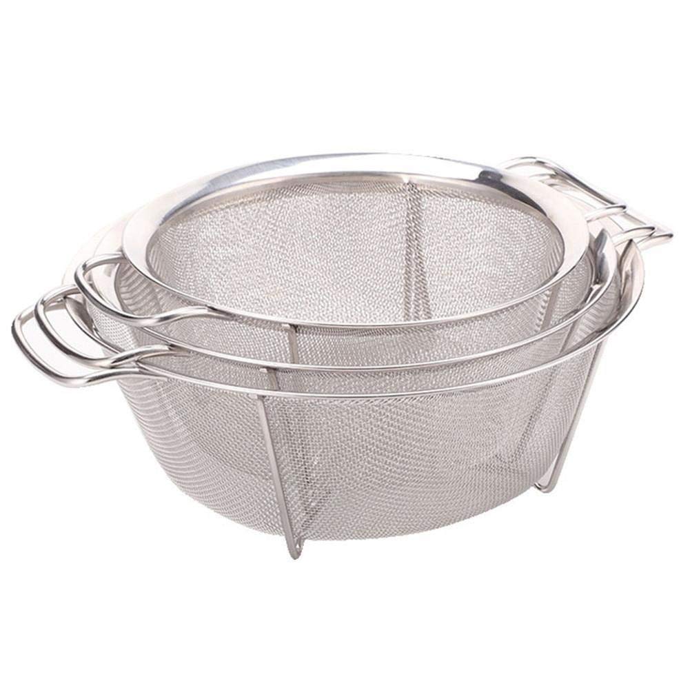 Drenaje De Acero Inoxidable Cesta De Malla Fina, Alimentación Recipiente Colador Escurridor, Verduras Arroz Tamiz Tamiz Colador, Herramientas De La Cocina (Color : 22.5cm)