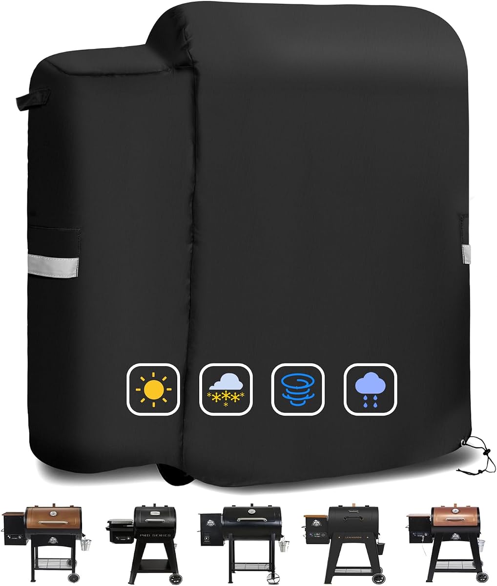 73700 Grill Cover for Pit Boss 700FB, Lexington 500, Lexington 540 | for Classic 700 Wood Pellet Grill, 600D Heavy Duty Waterproof Outdoor BBQ Cover, with Handle, Reflective Tape, Air Vent