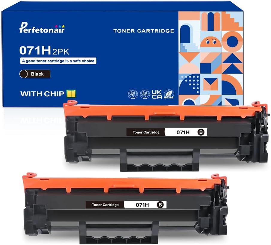 071H High Capacity Toner Cartridge 2 Pack Replacement for Canon 071 071H Toner Cartridge for ImageCLASS LBP122dw MF273dw MF272dw MF275dw Printer (Black)
