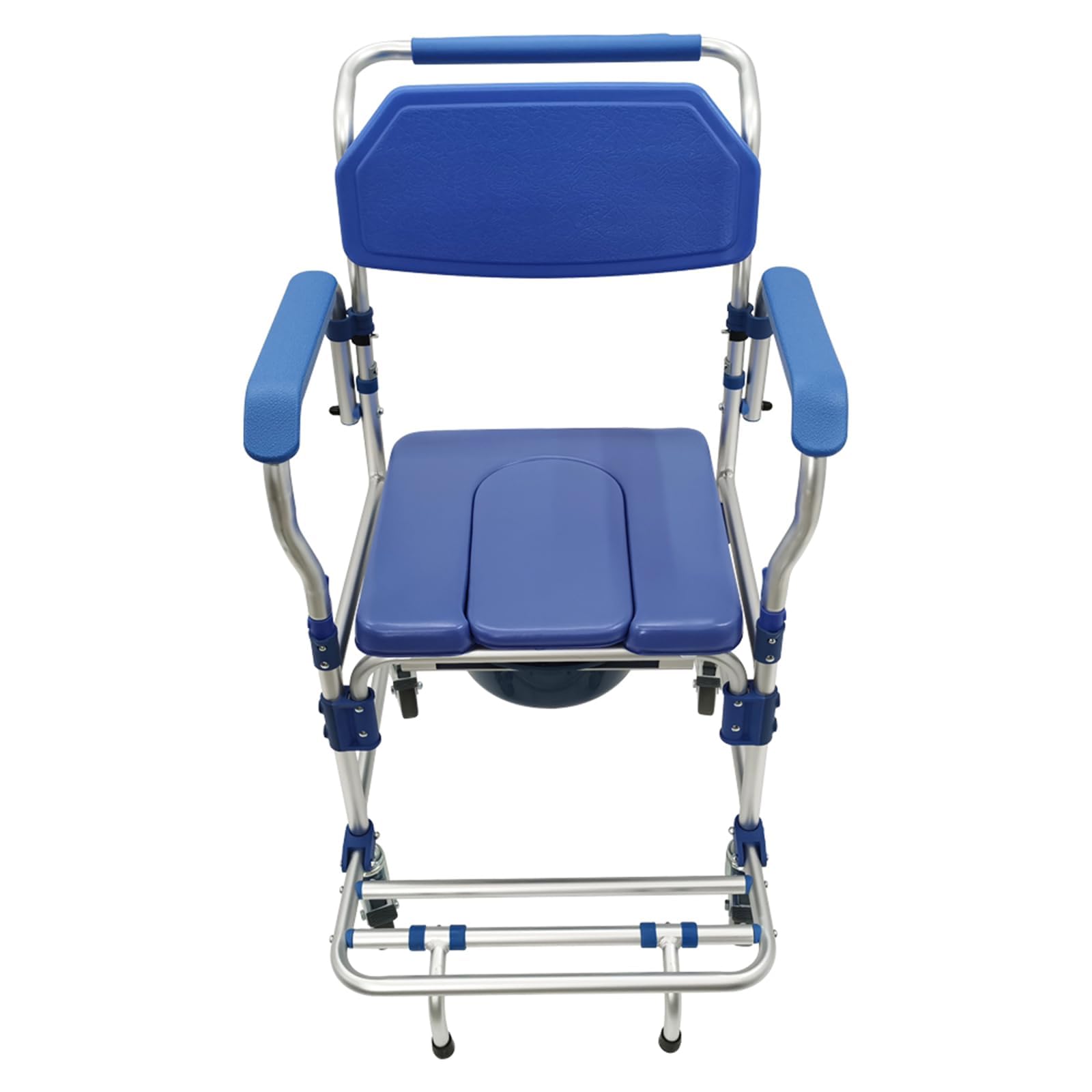 YGNVMCXJG Rolling Commode Wheelchair with Toilet for Elderly & Disabled, 330lbs Heavy Duty Shower Commode Chair with Wheels, Removable Armrests, Locking Brakes, Aluminum Alloy Frame