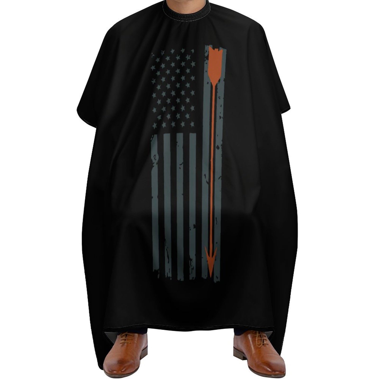 Red Archery Arrow Distressed Flag Hair Cutting Cape for Men Women Waterproof Barber Cape Adjustable Salon Haircut Capes