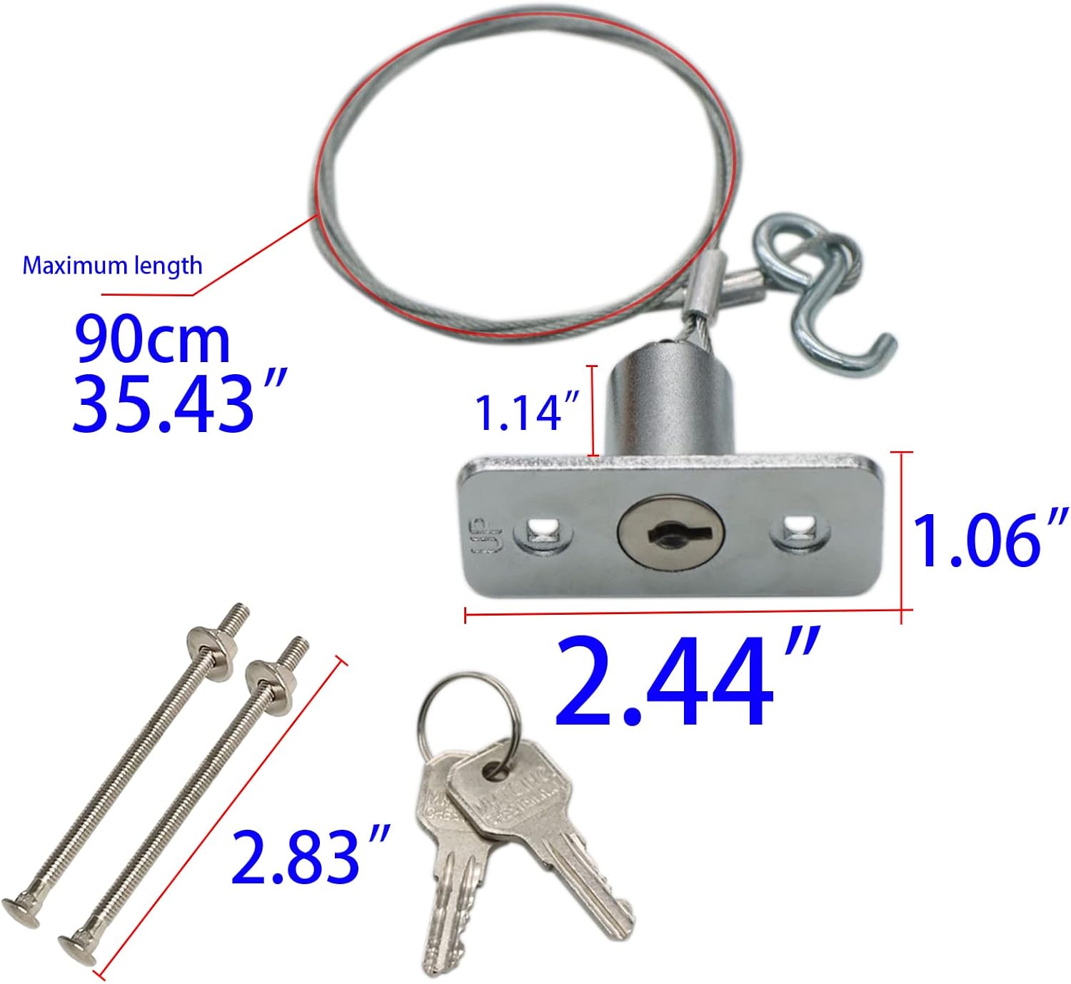 Emergency Release Lock Kit, Disconnect Release Key Locks with 2 Keys, Opener Quick Release Locks for Universal Garage Door