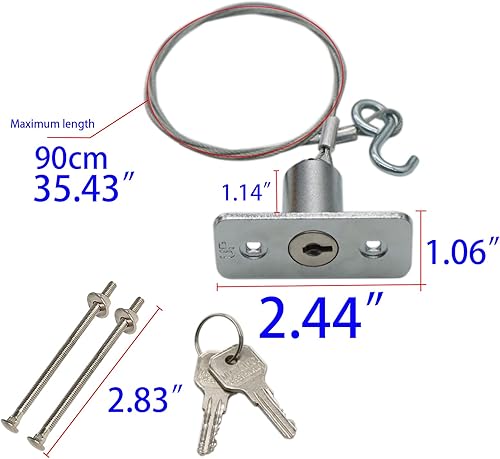 Miniatura 5 de Kit de bloqueo de liberación de emergencia, cerraduras de llave de liberación de desconexión con 2 llaves, cerraduras de liberación rápida para