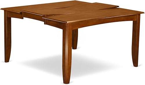 Miniatura 4 de East West Furniture PFPO9-SBR-W - Juego de mesa de comedor de 9 piezas, incluye una mesa de cocina cuadrada con hojas de mariposa y 8 sillas de