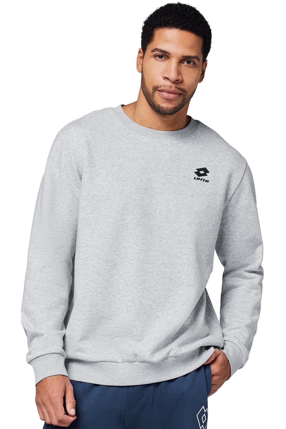 Lotto Basic Sweatshirt Herren I Baumwolle Pullover ohne Kapuze & mit kleinem Logo I Lässiger, Regular Fit Herren Pullover, erhältlich in 3 Farben I Sweatshirts in S-3XL