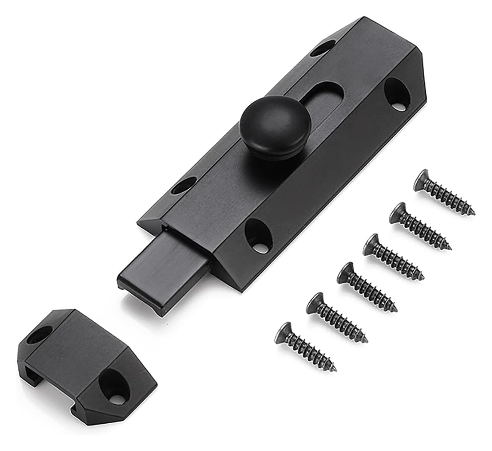 Door Latch， All Copper Slide Door Bolt Lock Multicolor(Svart)