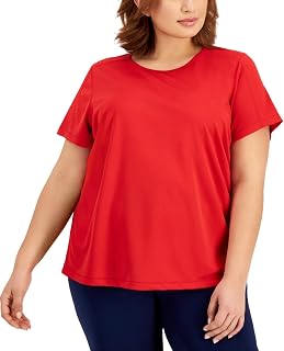 Women's Birdseye Mesh T Shirt Red Size 2X