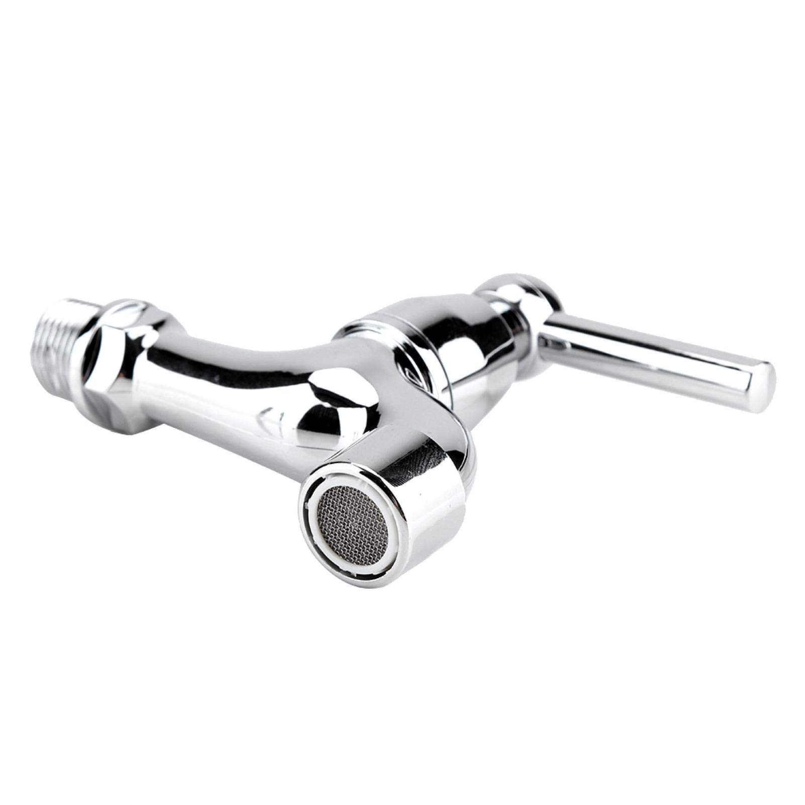 EBTOOLS Grifo de Lavabo Montado en la Pared, Grifo de Lavadora de Agua Fría, Monomando, Cromado, Plateado, Perfecto para Cocina y Baño