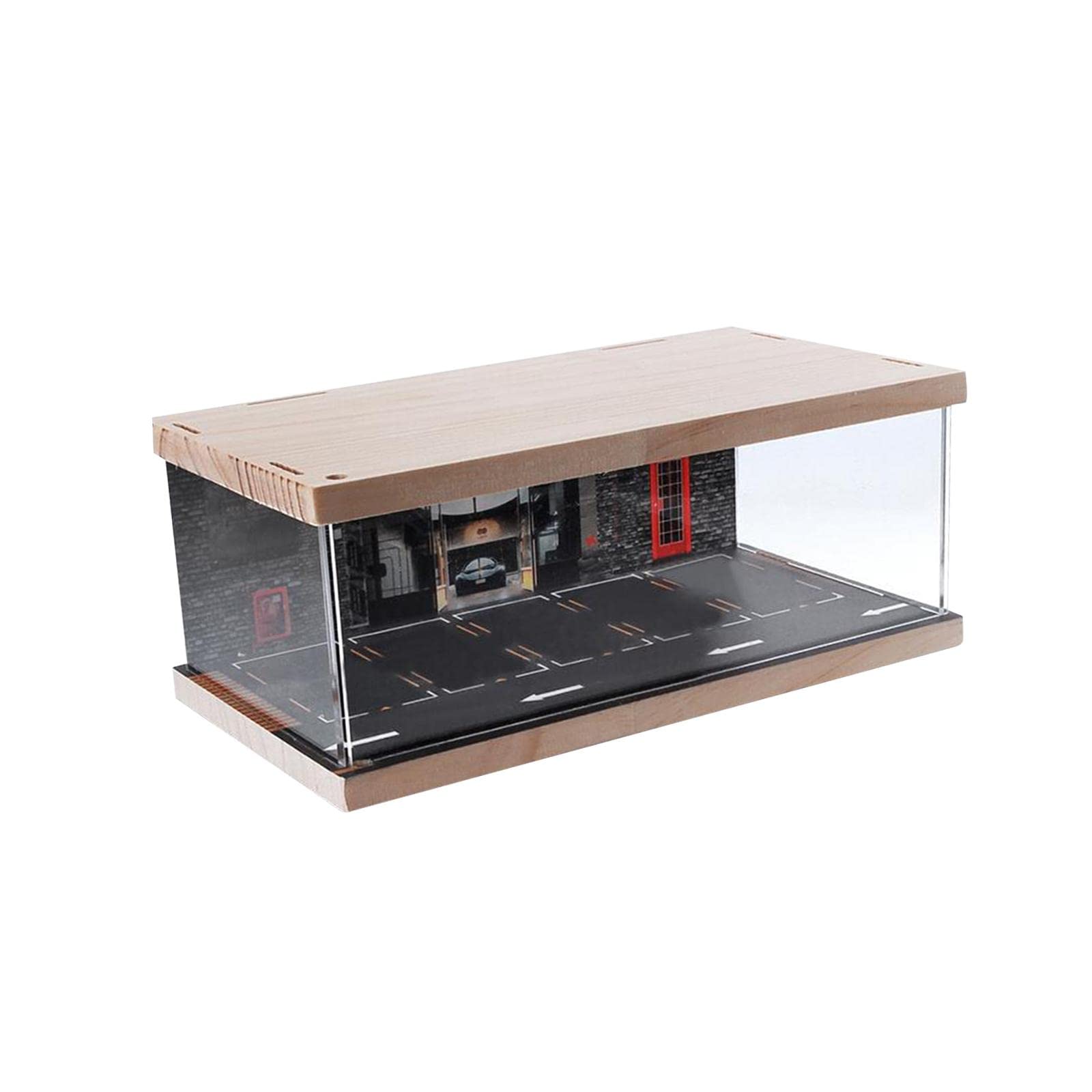Baoblaze 1:64 Scale Parking Lot Display Case Mini Model Car Storage Boxes Dustproof Diecast Car Garage Protective Organizer Vehicle Scene Toy Layout