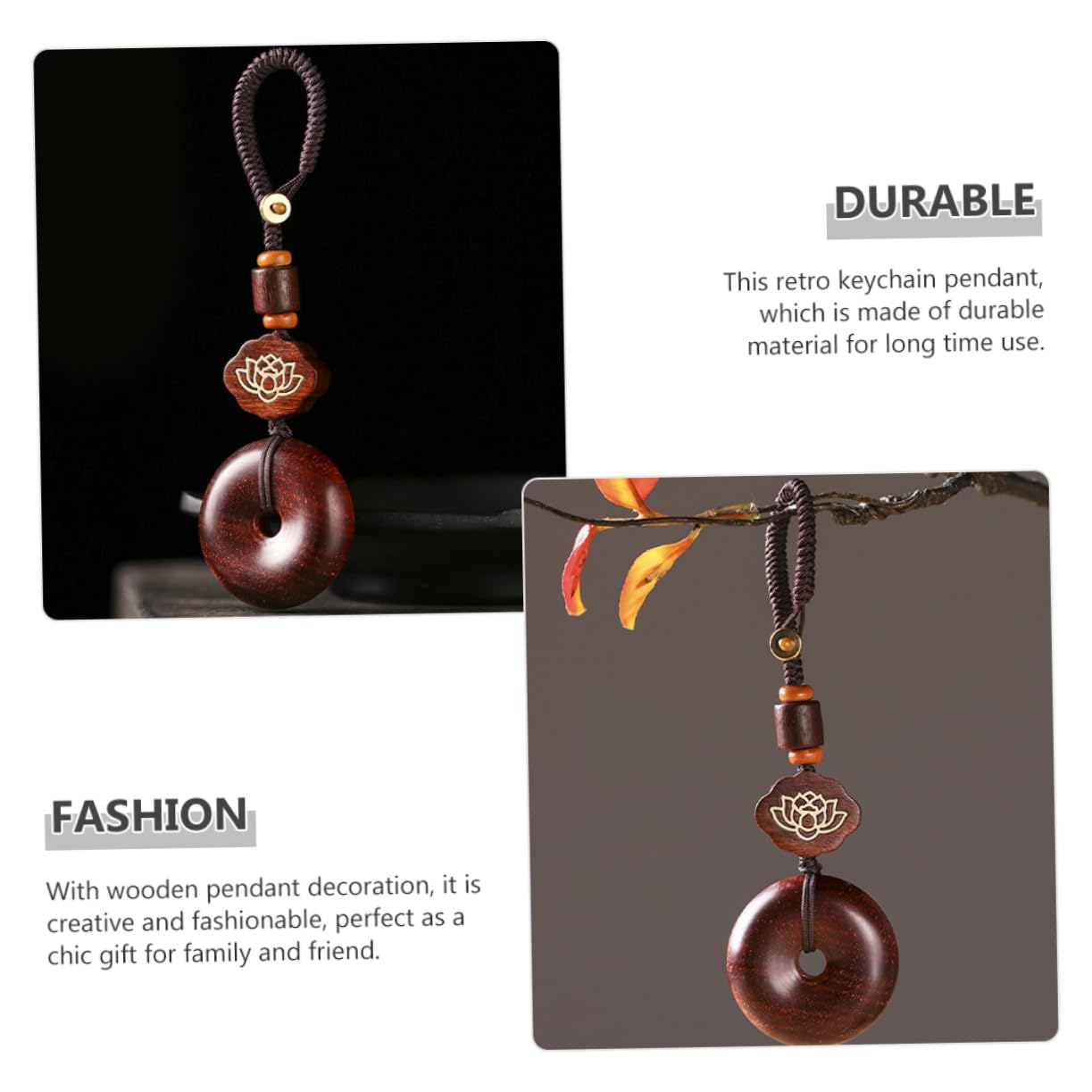 GALPADA 5stücke Vintage Holz Schlüsselanhänger Mit Pendant Handgefertigter Car Key Charm Für Auto Rucksack Und Geschenkideen