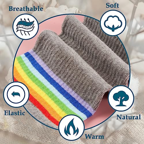 Image of Moon Wood Plus Size Thigh High Socks for Thick Thighs- Womens Knit Cotton Extra Long Over the Knee High Socks Leg Warmer