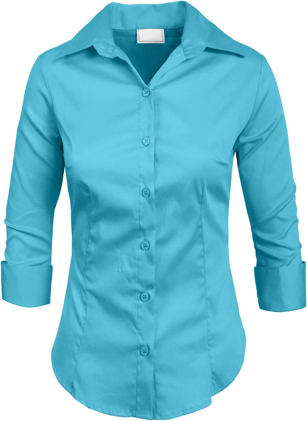 NE PEOPLE Womens Basic Solid Work Office Tailored Long Sleeve Button Down Daily Shirt (S-3XL)