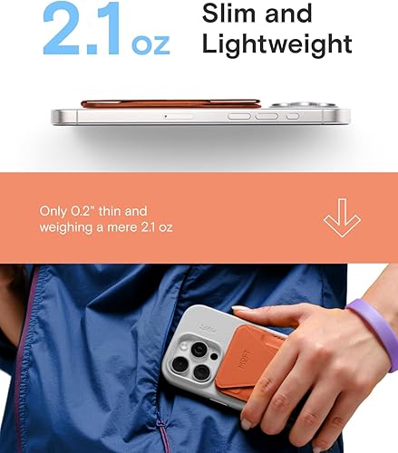 Miniatura 2 de MOFT Soporte magnético para cartera compatible con iPhone 171615141312, ajuste de ángulo y soporte de teléfono compatible con MOVAS Magsafe, amanecer