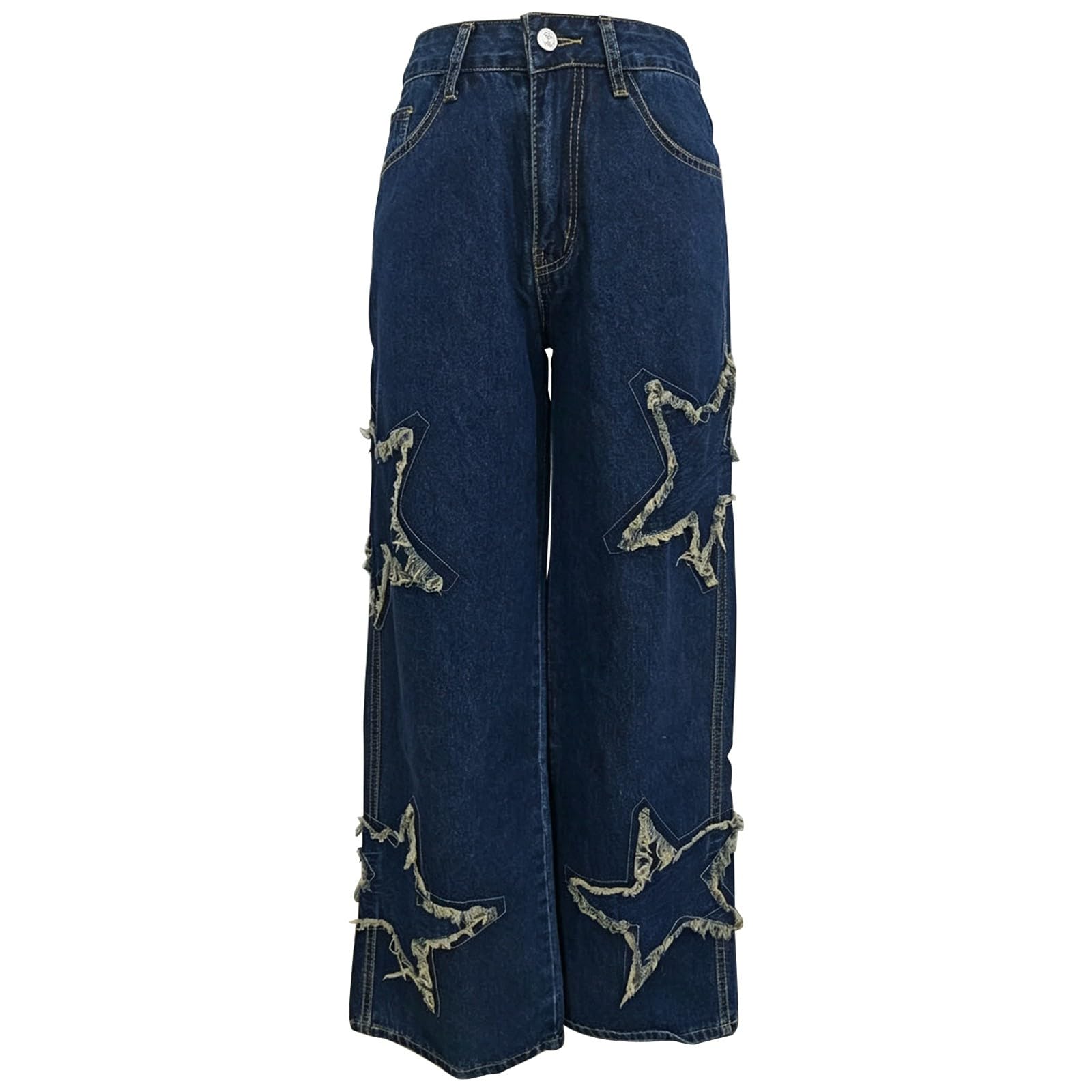 Jeans Donna Leggeri Elasticizzati Jeans Baggy Gamba Larga Larghi Pantaloni Elasticizzati Casual Leggeri Palazzo Pantaloni Denim Vita Alta Curvy Wide Leg Comodi Pantalone Con Tasche Eleganti Vintage