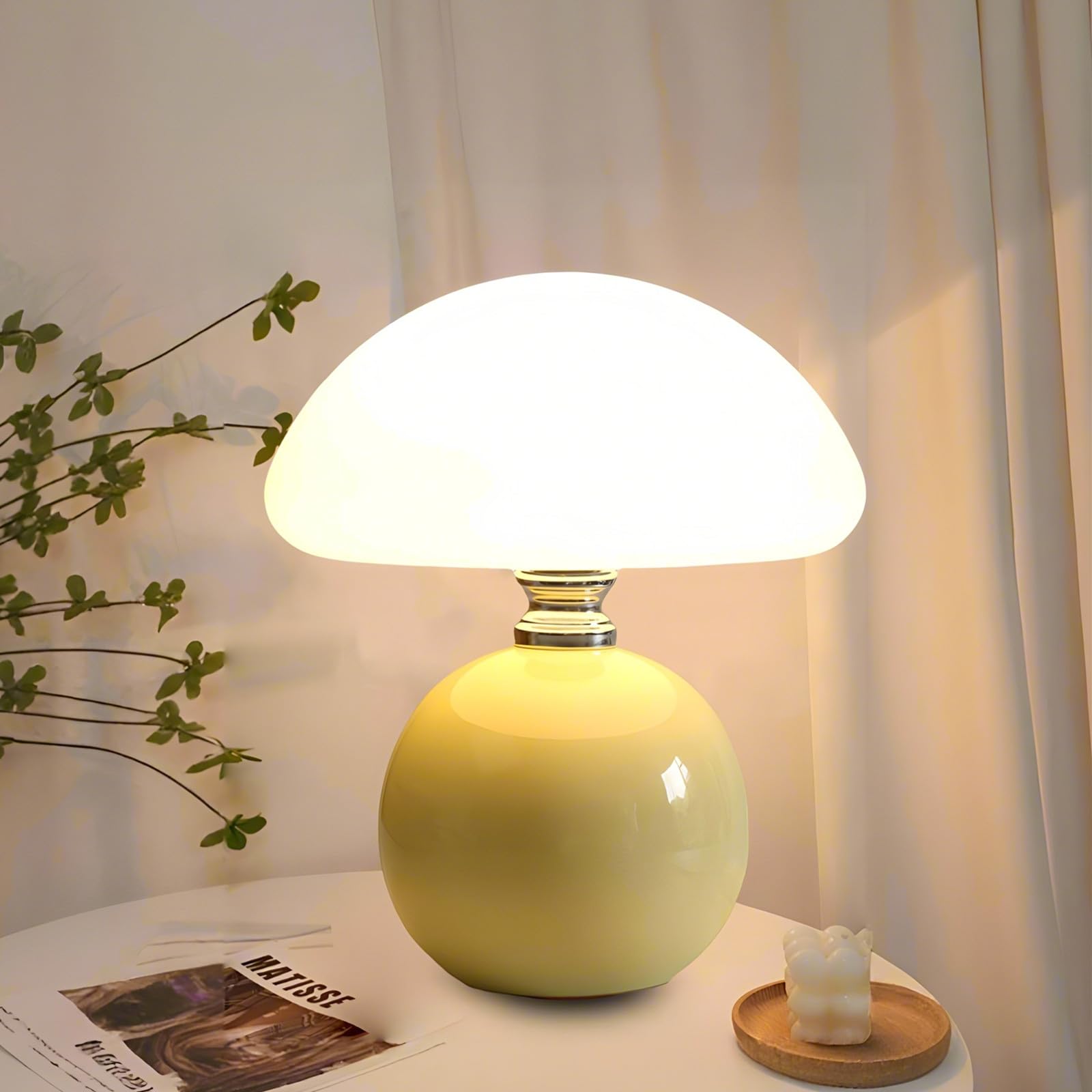 DKCONONY Mushroom Lamp for Bedroom Living Room,Mushroom Table Lamps for Bedside Night Stands,3 Color Temperature Desk Small Table Lamp,Cute Mini