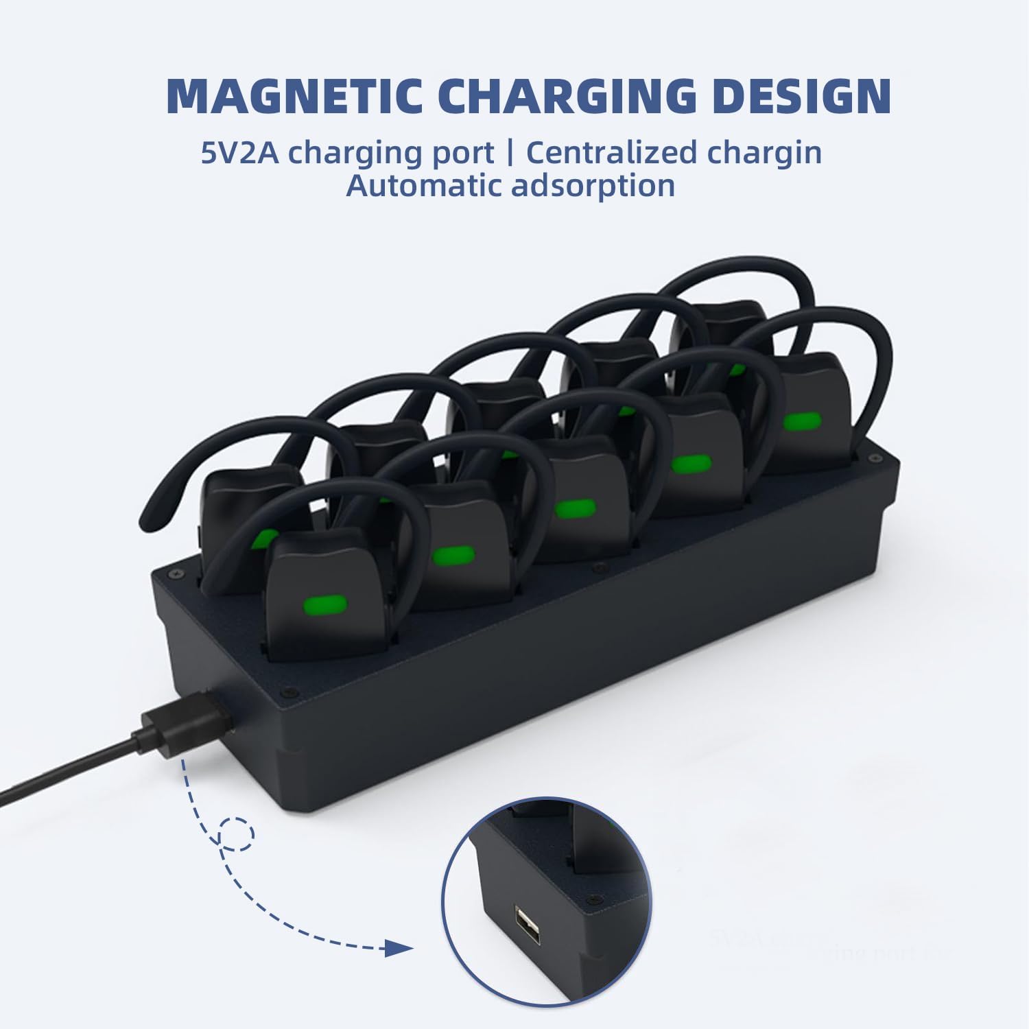 Wireless Tour Guide System, Tour Guide Microphone and Speaker, 1 Transmitter 10 Receivers Tour Guide Microphone,10-Slot Charge Case,Tour Guide Speaker for Museum Tours, Factory Tours