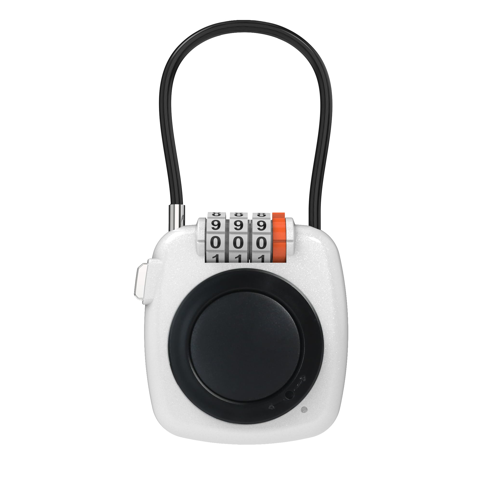 [Apple MFi Certified] iOS Tracker Tag & Holder with Combination Lock, Compatible with Apple Find My AirTag, Air Tag Holder Luggage Lock, for Backpack, Bag, Suitcase (White + Black Tracker)