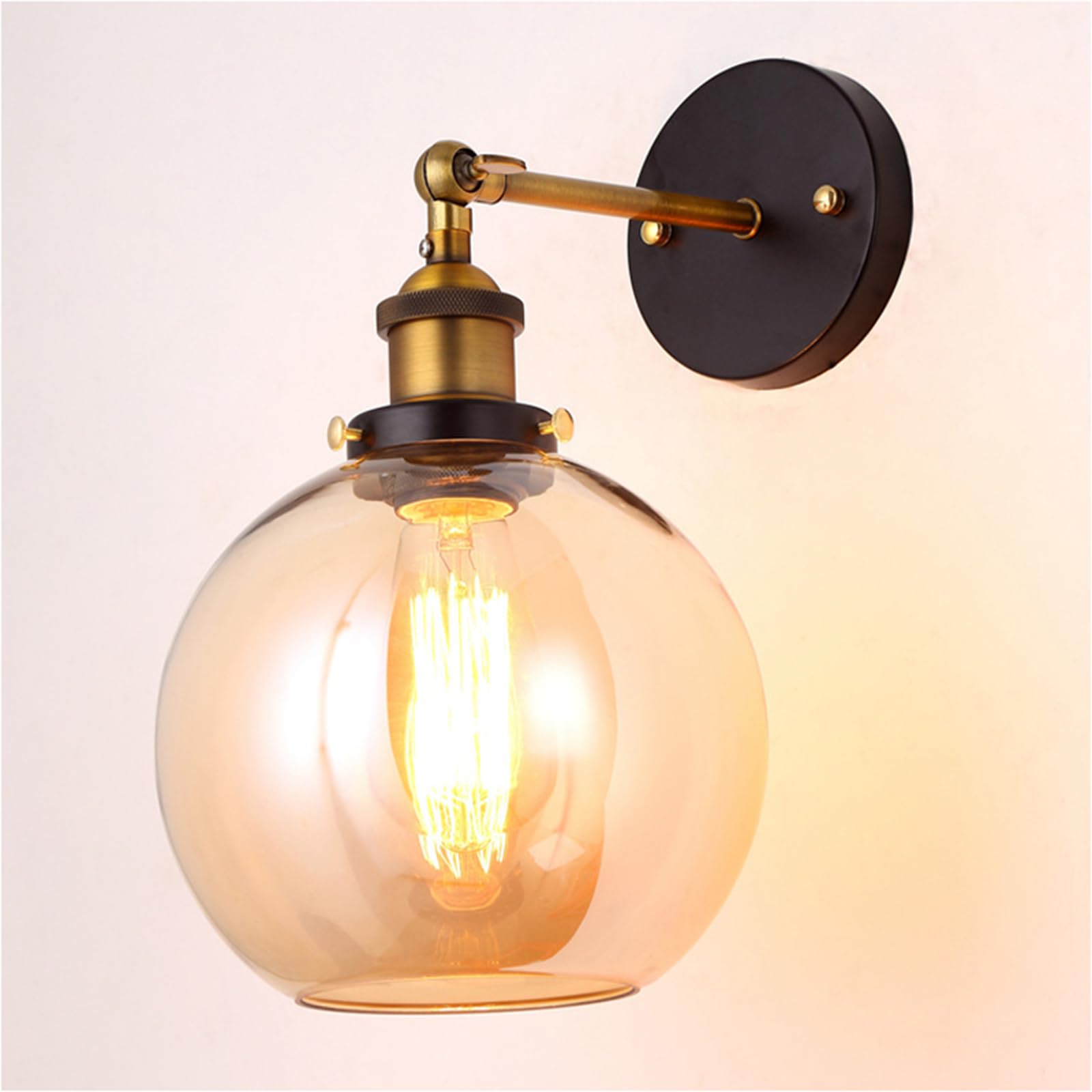 SXSCARKX Wall Sconces E27 Living Room Hallway Balcony Decorative Glass Lamp