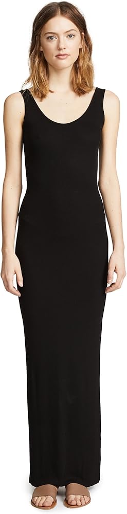 ribbed black maxi dress