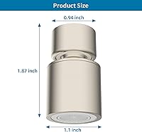 Vista 6 de Hibbent Aireador de grifo certificado NSF/ANSI/CAN 61, aireador de fregadero de cocina giratorio de 360°, certificación CUPC accesorio de rociador