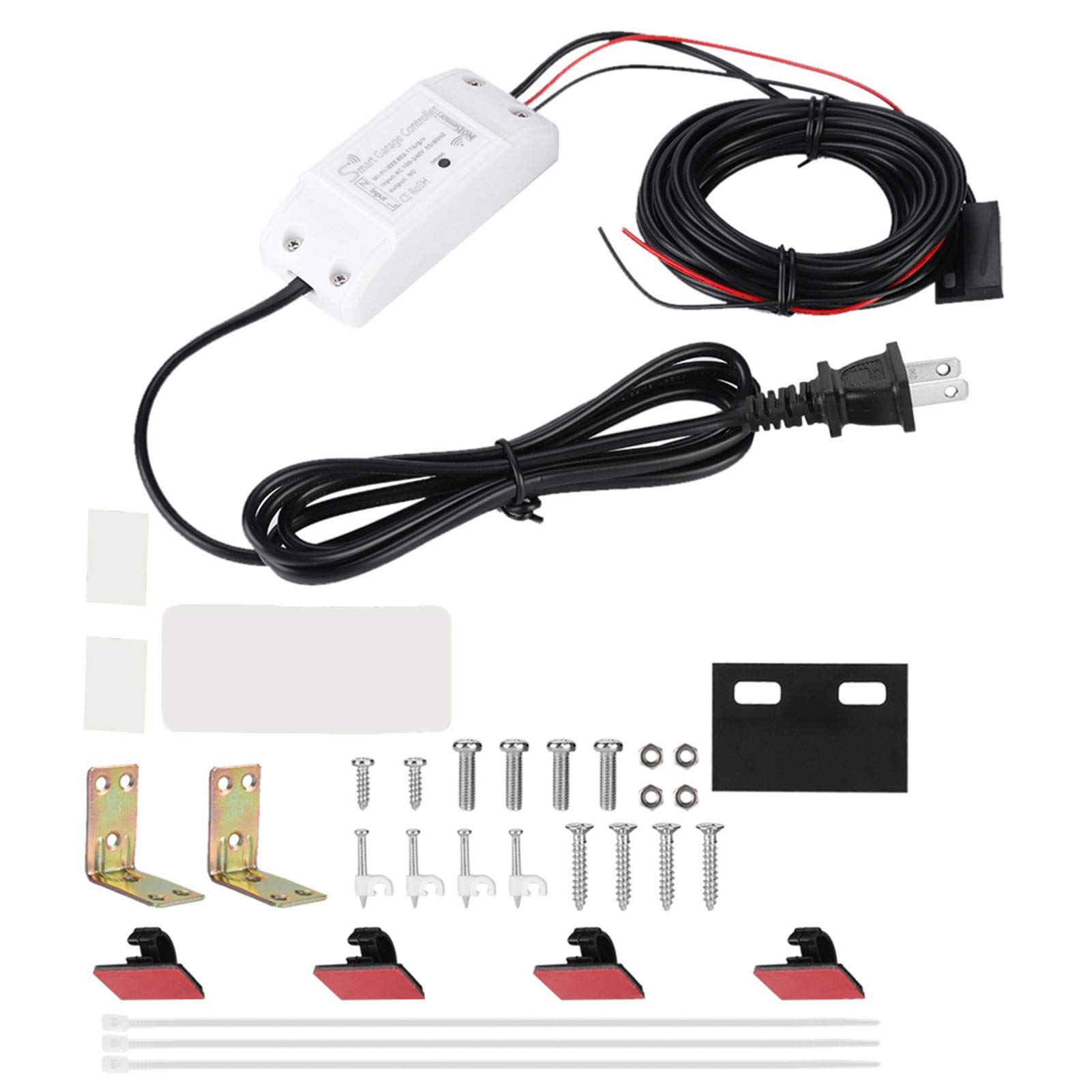 Tiiyee Contrôleur de Porte de Garage Intelligent, ouvre Porte à Distance Wi FI Universel Compatible avec Plusieurs Modes de Notification, système de sécurité de Porte sans clé.(100 240V EU Plug)