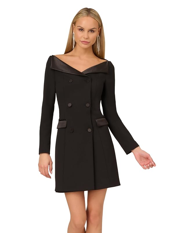 Adrianna Evening Women's Knit Crepe Blazer Dress, Black, 14 by Adrianna Papell - Used condition - US$168.78