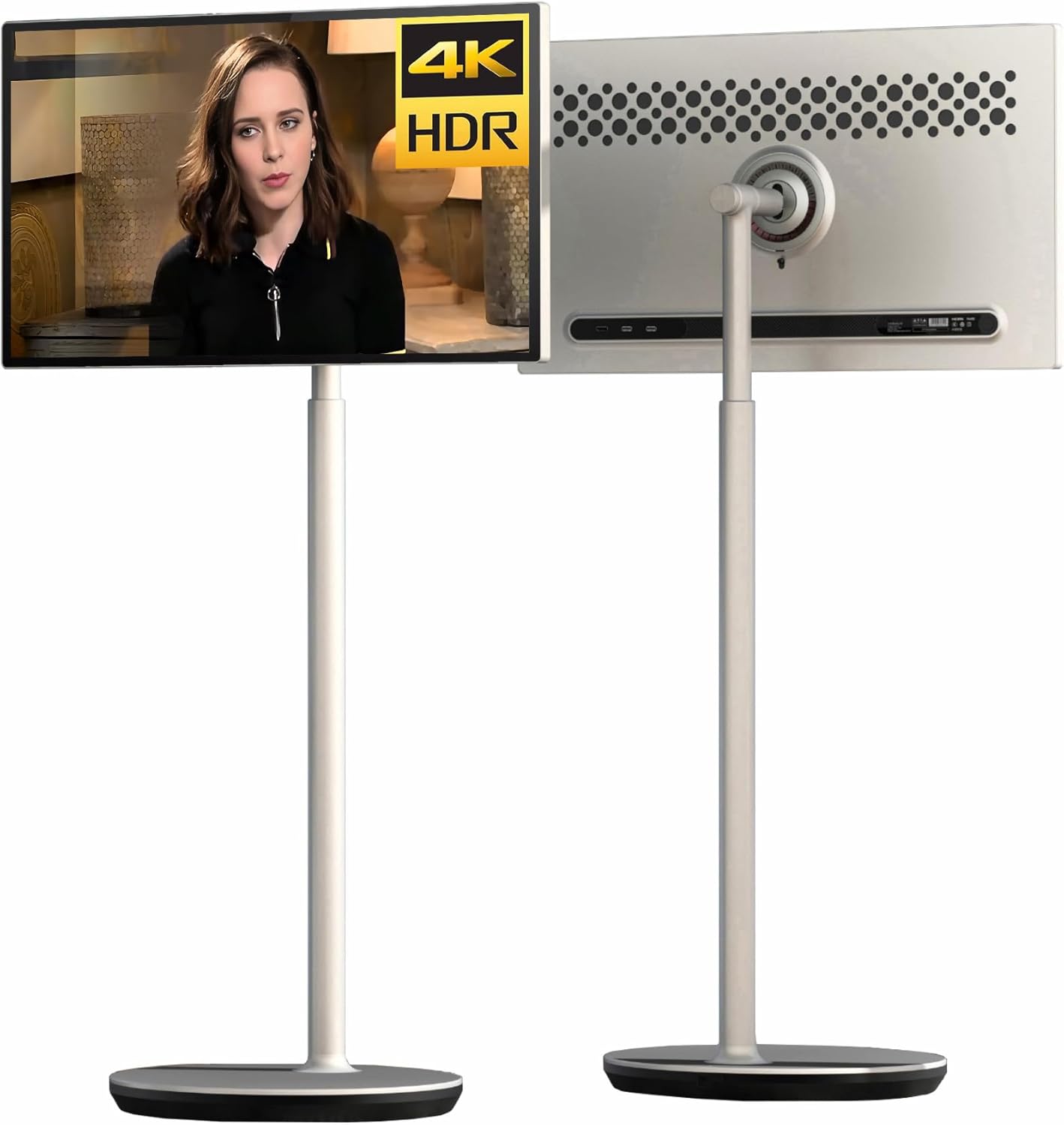 32" 4K UHD Mobile Smart Screen, Portable Touch Monitor, Stereo Speaker, RK3588S Mainboard, Full Native System, Air Lifter, All Angles Adjustable, Battery Base, Easier to Install