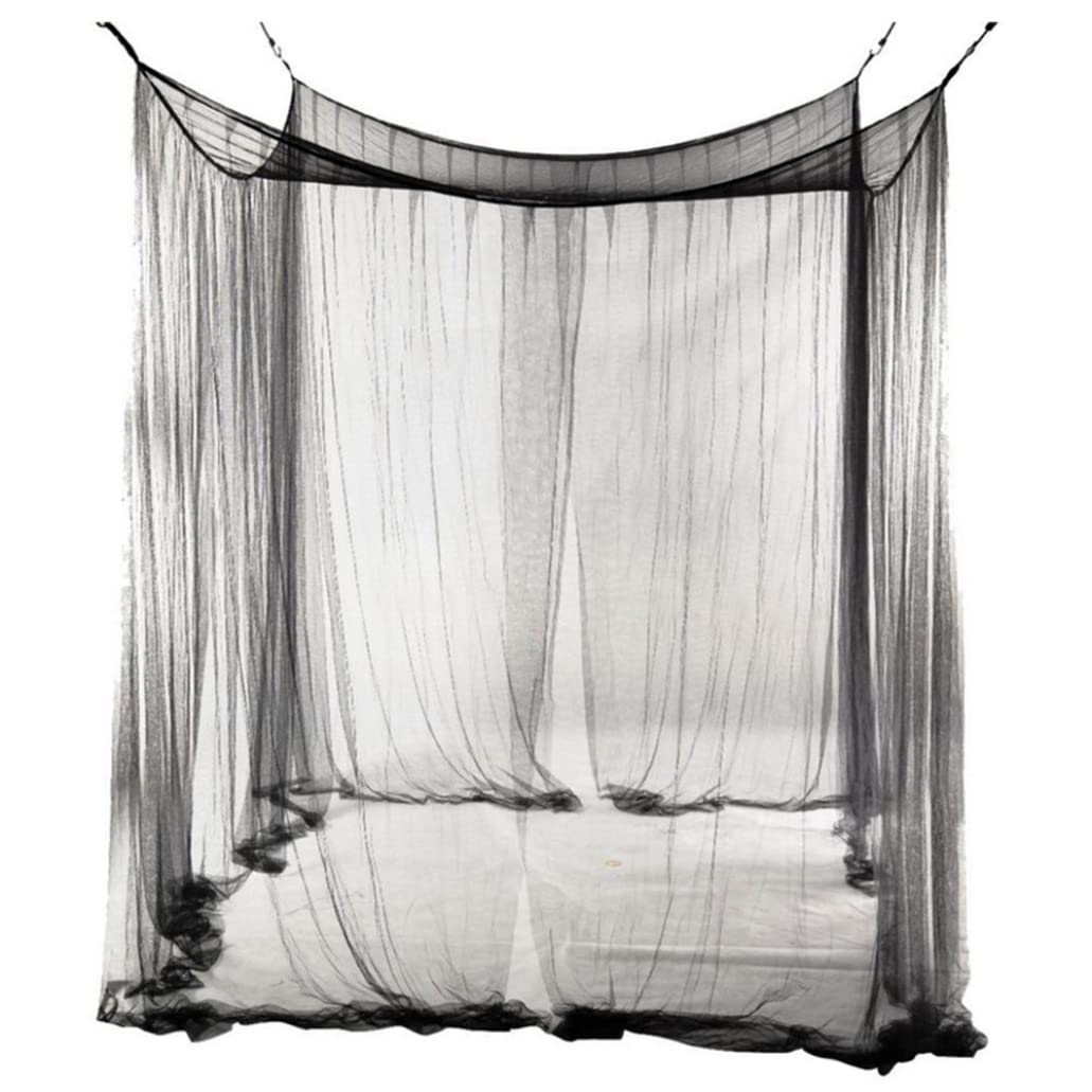 Moustiquaire ciel de lit carré rideau de protection premium 4 portes