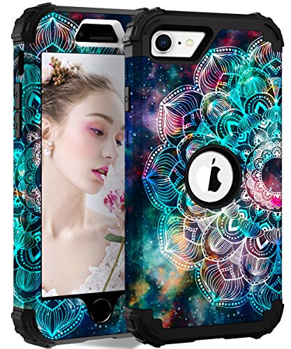 Hocase iPhone SE 2020 Case, iPhone 8/7 Case, Heavy Duty Shockproof Soft Silicone Rubber+Hard Plastic Hybrid Protective Case for iPhone SE 2nd Generation/iPhone 8/iPhone 7 (4.7
