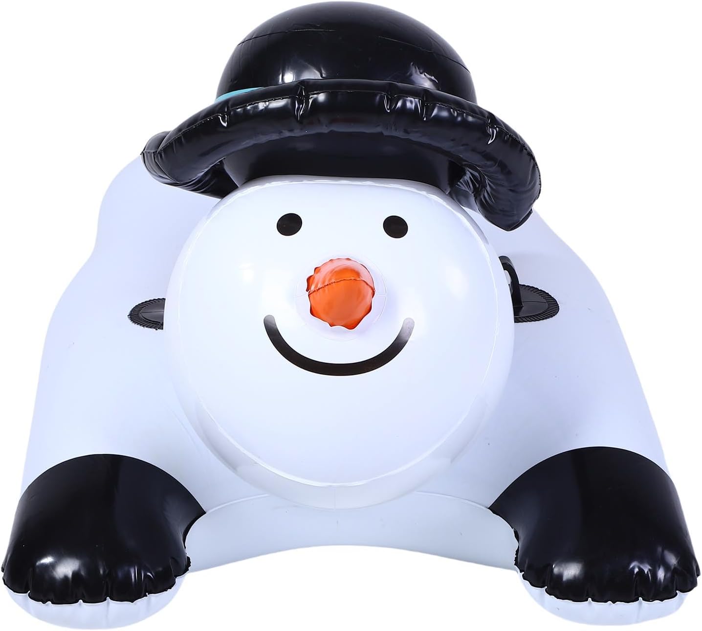 Luqeeg Snowman Inflatable Snow Tube, Winter Thickened PVC Inflatable Snow Sled with Sturdy Safety Handles, Anti Scratch, Wear Proof & Slippery Bottom Tube for Outdoor Fun