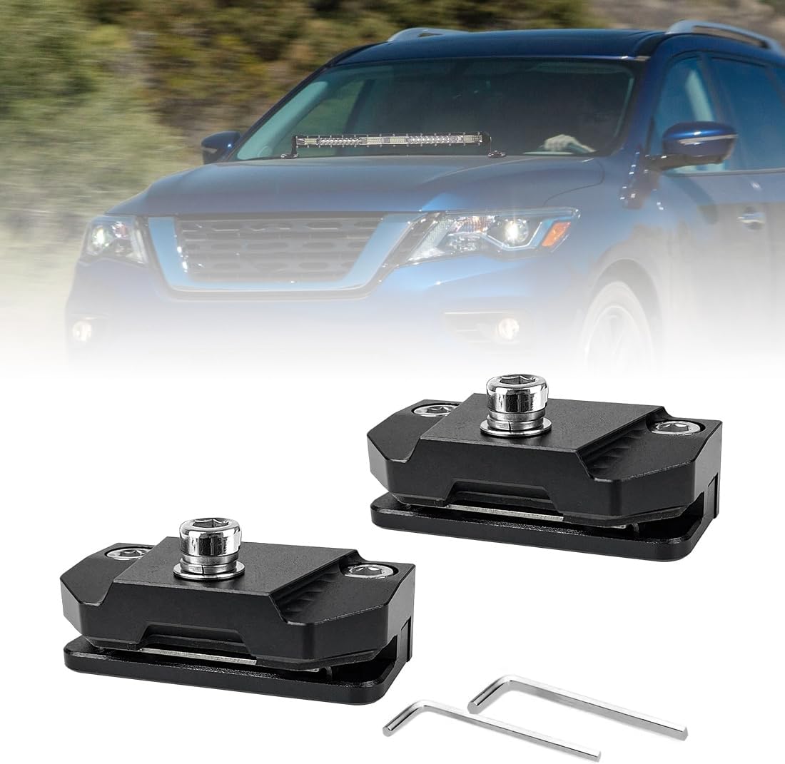 2 PCS Universal Ditch Light Brackets Hood Light Bracket, Adjustable Hood Led Work Light Mount Bracket, for Truck SUV Cars, No Drilling