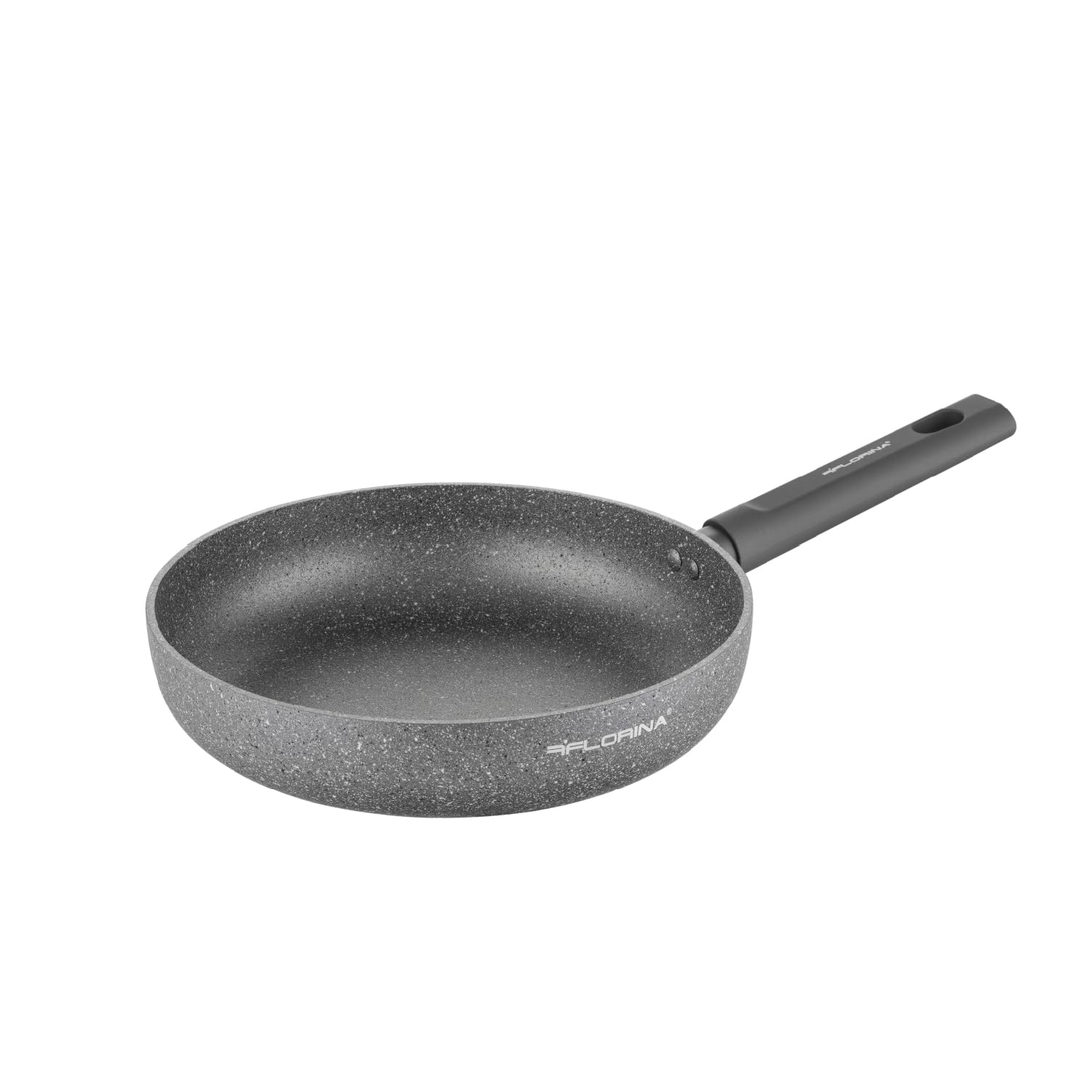 FLORINA - Bratpfanne aus Aluminium LAVA STONE I 28 cm Durchmesser I Tiefe Pfanne Induktion I Antihaftbeschichtet Universalpfanne I Geeignet für Induktionsherd, Gasherd und Elektroherd (Grau)