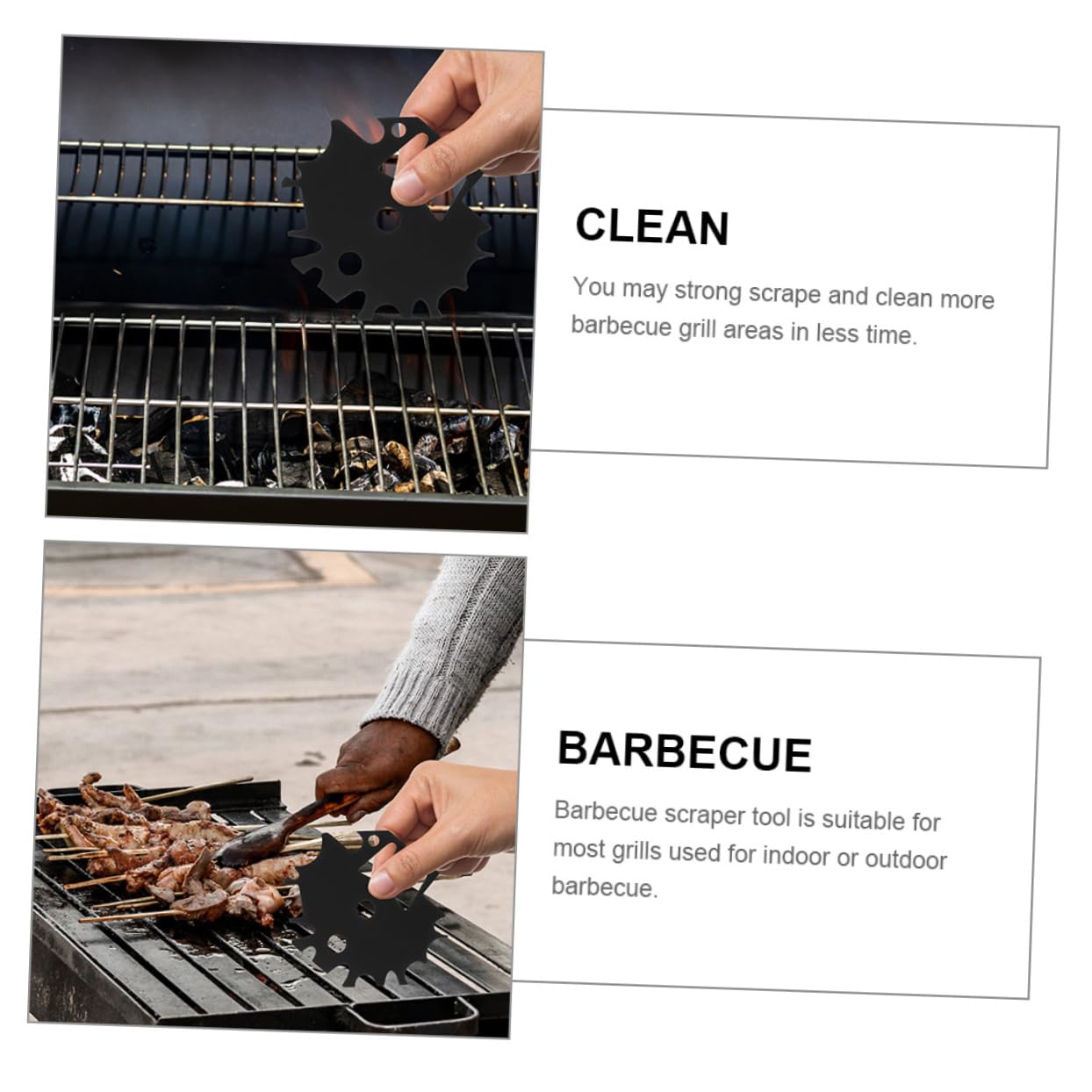 BESTonZON 3 Ensembles Grattoir De Nettoyage De Barbecue Acier Inoxydable De Outil Pratique pour Grills Acier Émaillé Accessoire Multi Usage pour Cuisine Barbecue 2 Pièces * 3