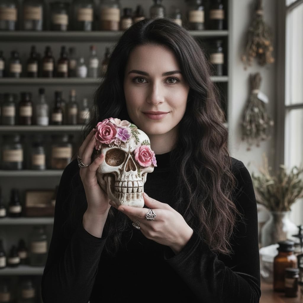 Life Size Resin Skull Decor - Halloween Statue -4