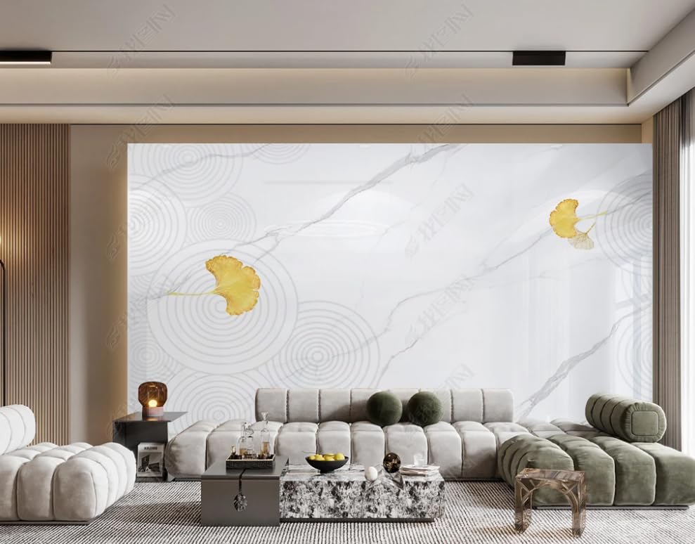 Papier peint intissé design feuilles d'art pour illuminer le salon