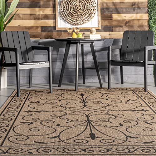 Nuloom Kathleen Krem Indoor/Outdoor Area Rug, 5' X 8' Oval, Brown #TOP6
