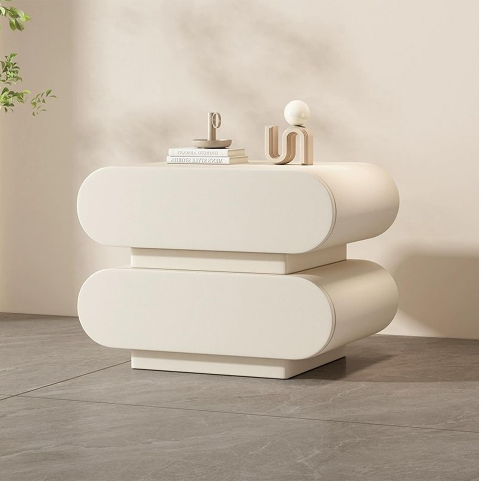 Table de chevet moderne en cuir et bois massif de qualité supérieure pour une chambre chic